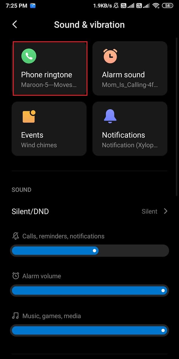 Pilih tab Nada dering telepon dari atas | Jadikan lagu YouTube sebagai Nada Dering Anda di Android