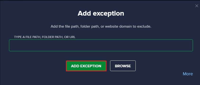 Dans la fenêtre Ajouter une exception, recherchez le dossier Steam et ajoutez-le | Correction de Windows ne peut pas trouver Steam.exe