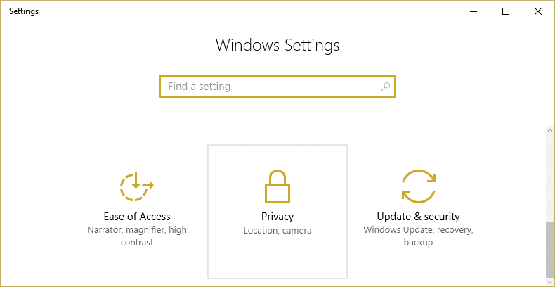 從 Windows 設置中選擇隱私