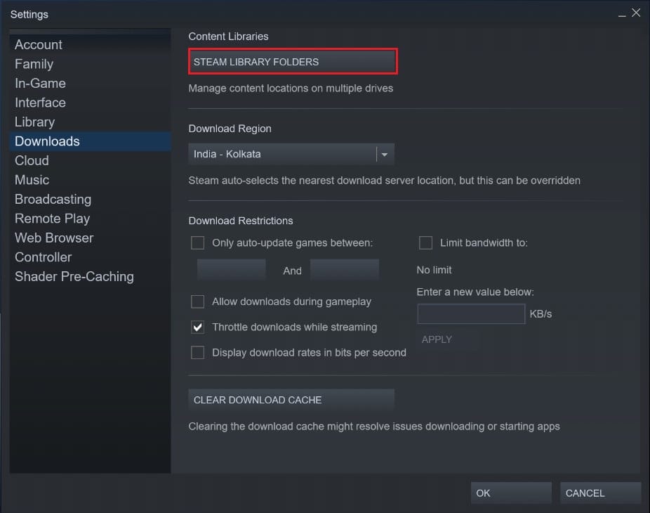 Klik folder perpustakaan Steam | Perbaiki Steam Corrupt Disk Error pada Windows 10