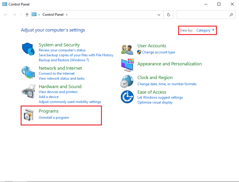 Sous programmes, sélectionnez désinstaller un programme