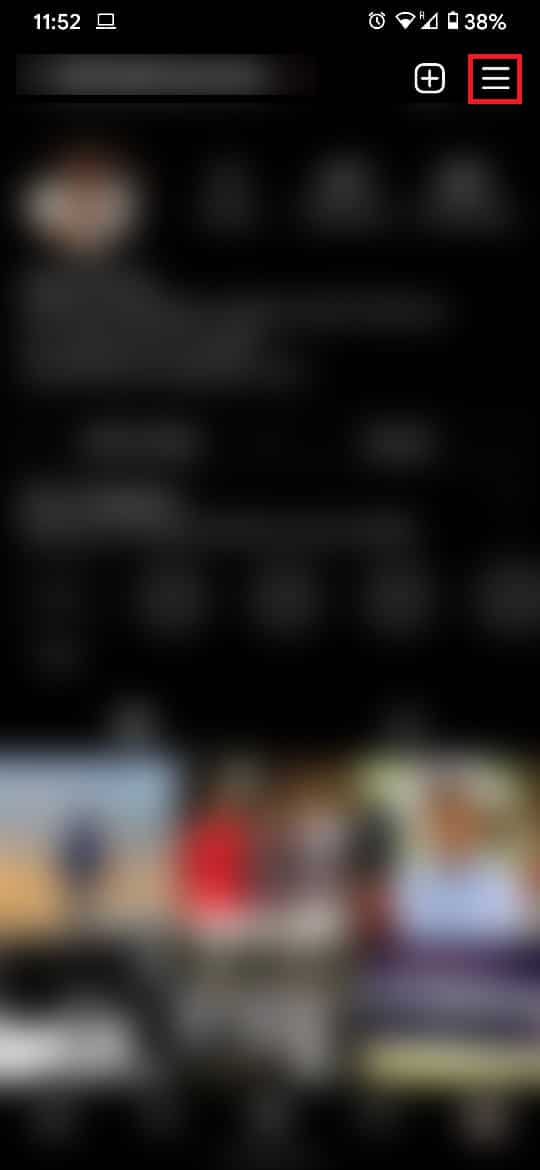 Ketuk opsi hamburger | Perbaiki Tindakan Diblokir pada Kesalahan Instagram