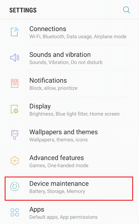 Pemeliharaan Perangkat di Ponsel Samsung