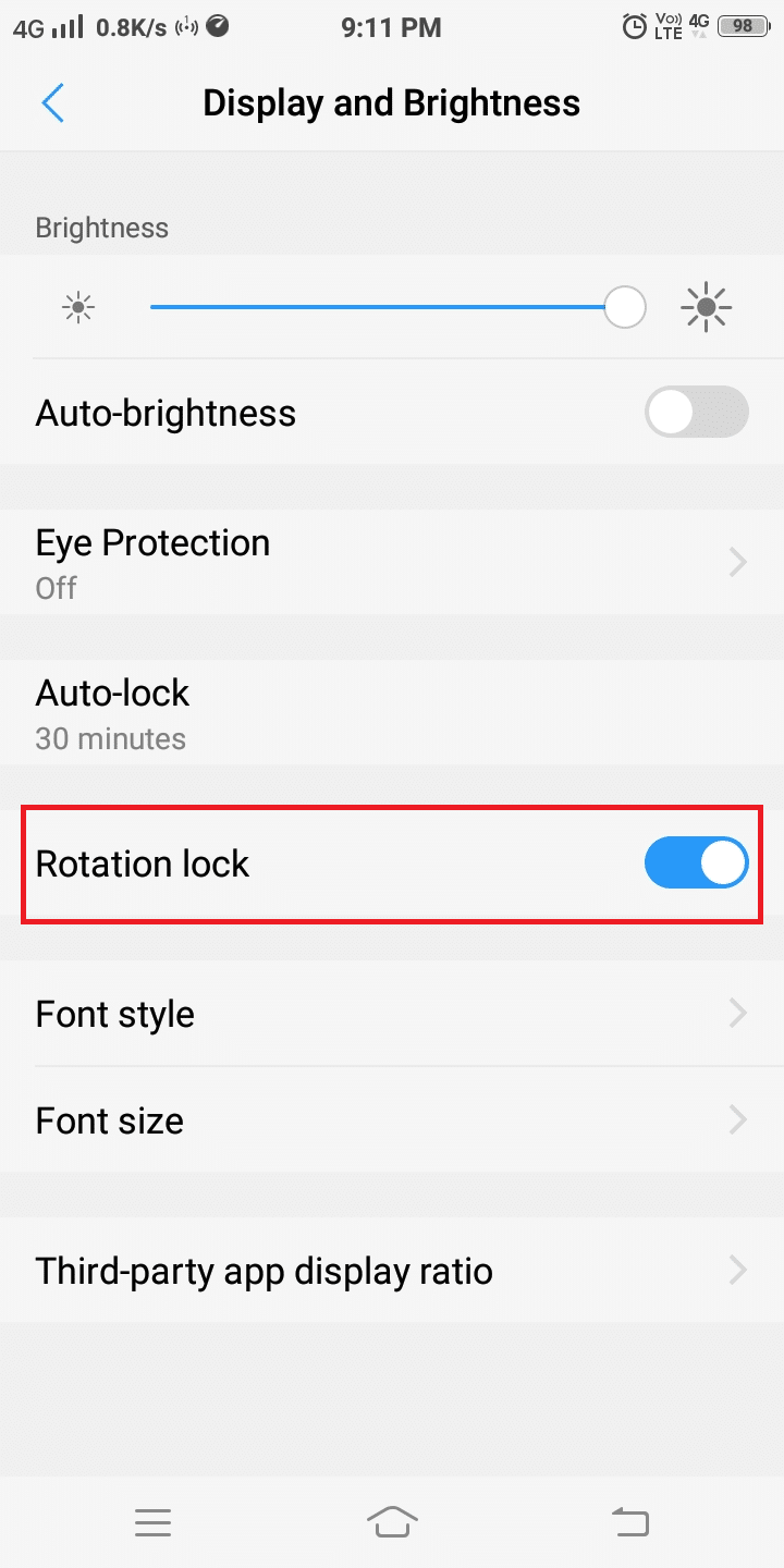 Aktifkan kunci Rotasi.
