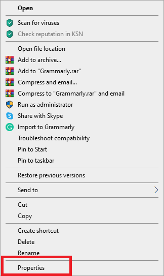 Pilih Properties setelah mengklik kanan pada ikon game | Memperbaiki: Uplay Gagal Meluncur