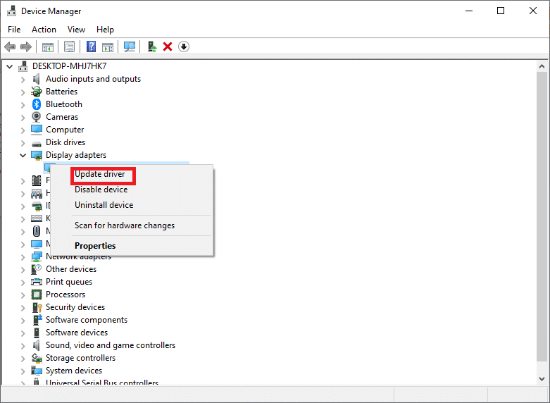pilih Perbarui driver | Memperbaiki: Uplay Gagal Meluncur