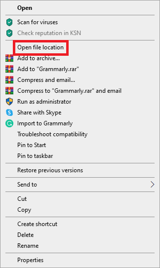 Faites un clic droit sur l'icône de raccourci de League of Legends sur l'ordinateur, puis sélectionnez Ouvrir l'emplacement du fichier