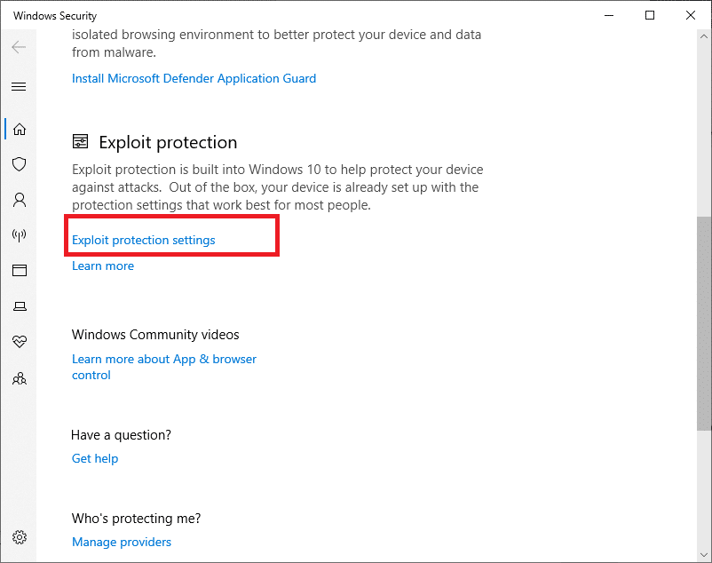 Cliquez sur Exploiter les paramètres de protection. | Erreur de lancement de Blade and Soul