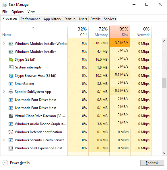 Исправление высокой загрузки ЦП программой TiWorker.exe в Windows 10