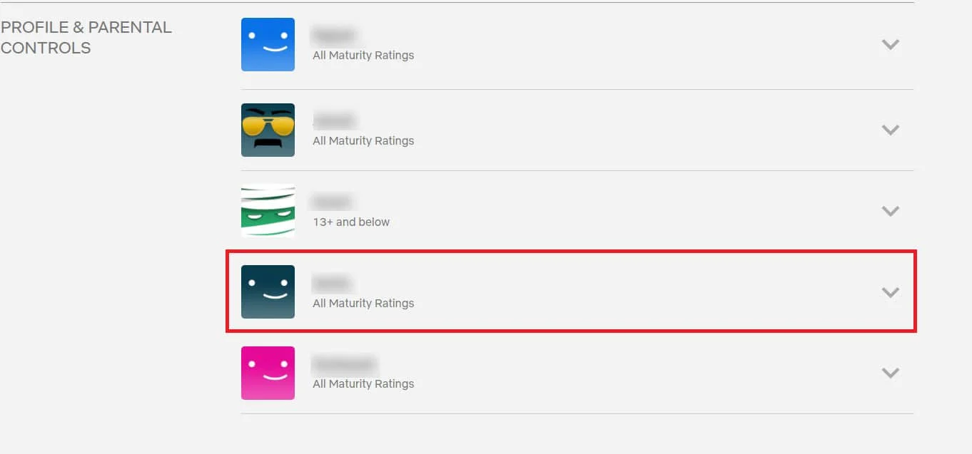 Sélectionnez le profil dont vous souhaitez modifier la qualité vidéo