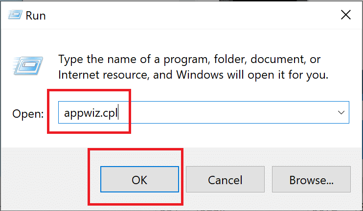 Ketik appwiz.cpl dan klik OK | Cara Memperbaiki OBS tidak Menangkap Audio Game