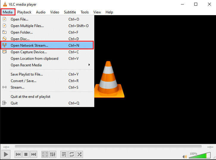 네트워크 스트림 열기를 클릭합니다.