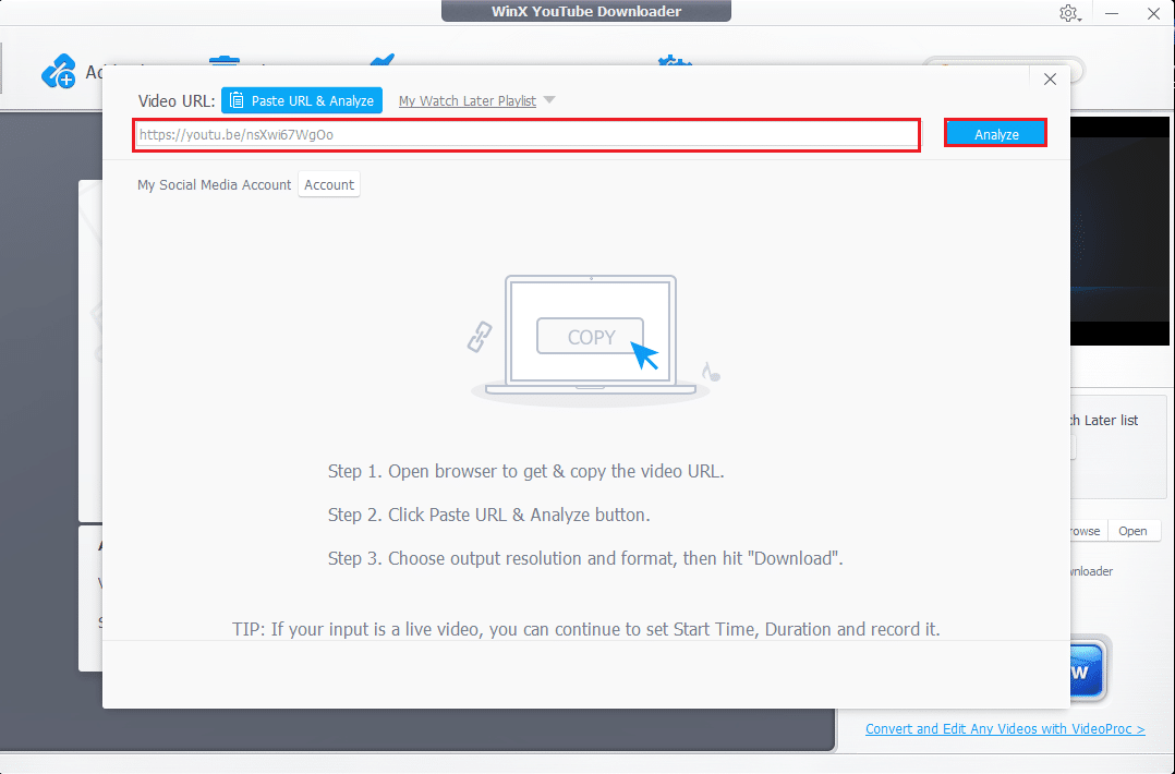 분석을 클릭하십시오