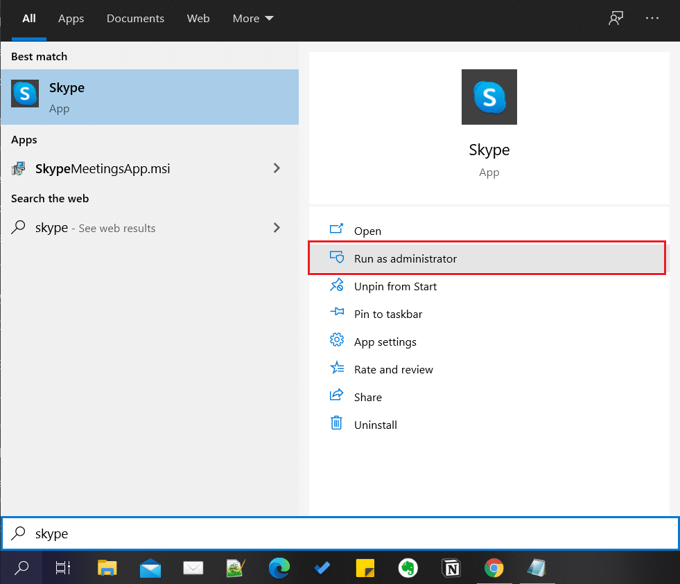 Exécutez le programme en tant qu'administrateur