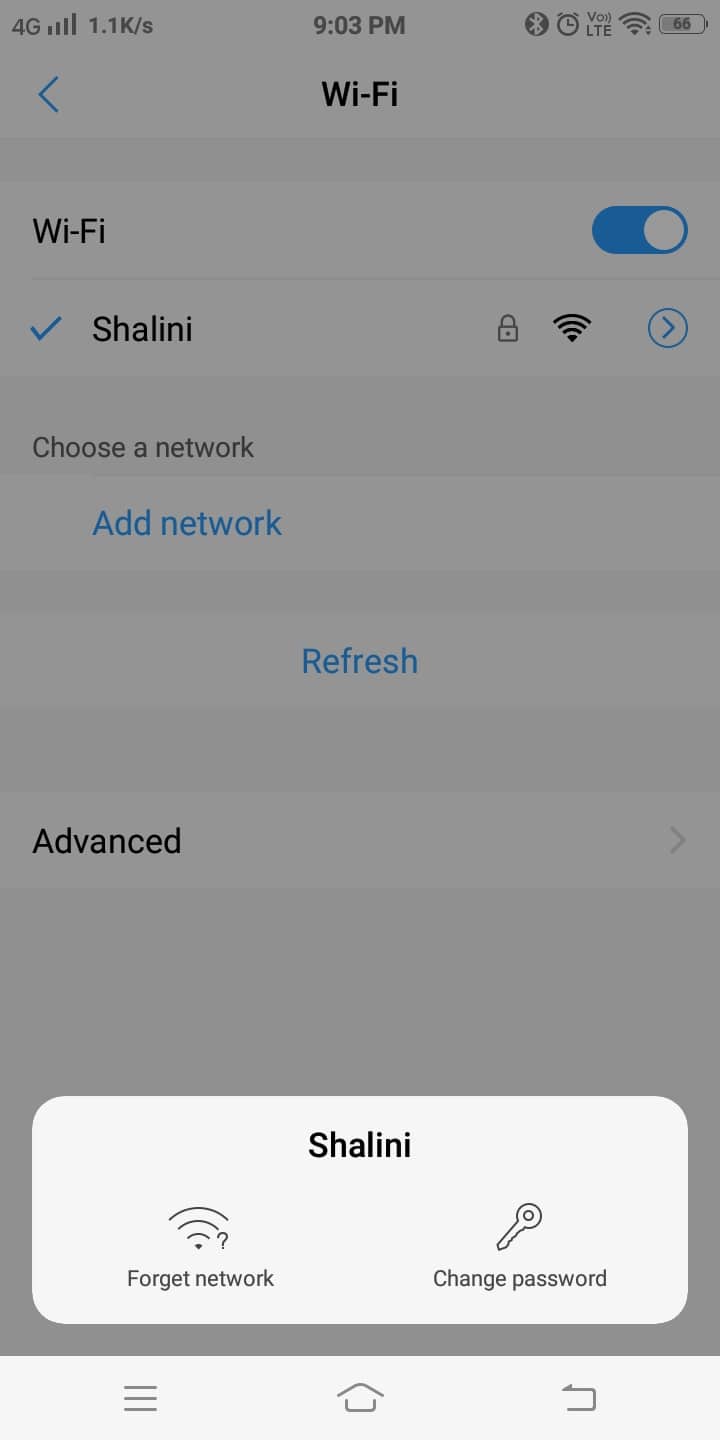 認証エラーが表示されるネットワークをクリックします。 | Instagramがまだ投稿されていないのを修正してくださいエラーを再試行してください