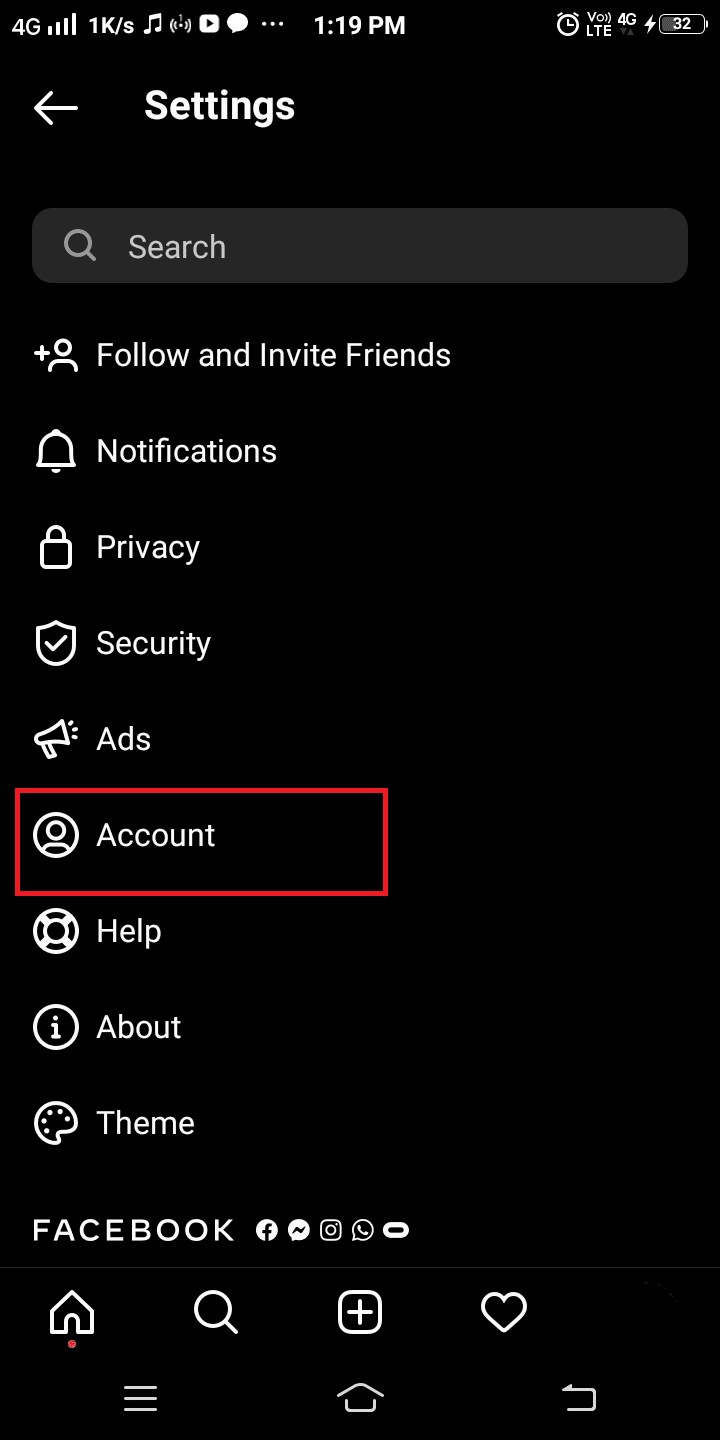 Burada, Hesap'a ve ardından Hücresel Veri Kullanımı | Android: 'Henüz Gönderilmedi. Tekrar Dene'- Düzeltildi