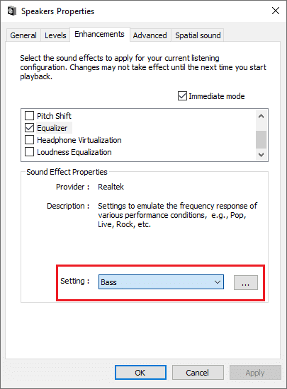 Windows10でヘッドフォンとスピーカーの低音をブーストする方法