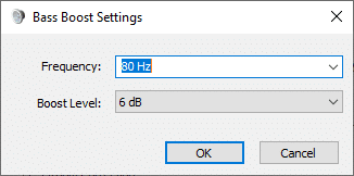 最後に、必要な拡張機能の設定を調整できるため、Windows10のヘッドフォンとスピーカーの低音がブーストされます。
