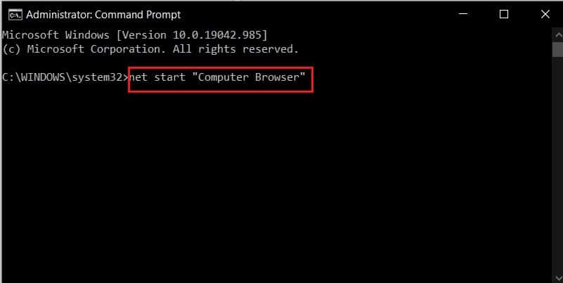 「netstartcomputerbrowser」と入力します|ローカルデバイス名がWindowsですでに使用されているというエラーを修正する