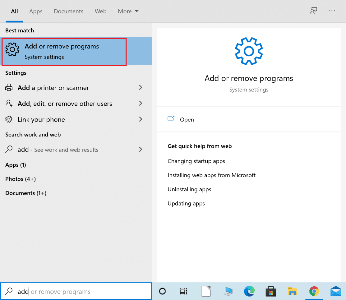 Windowsサーチからプログラムの追加または削除を起動します|修正：アバストビヘイビアシールドがオフになり続ける