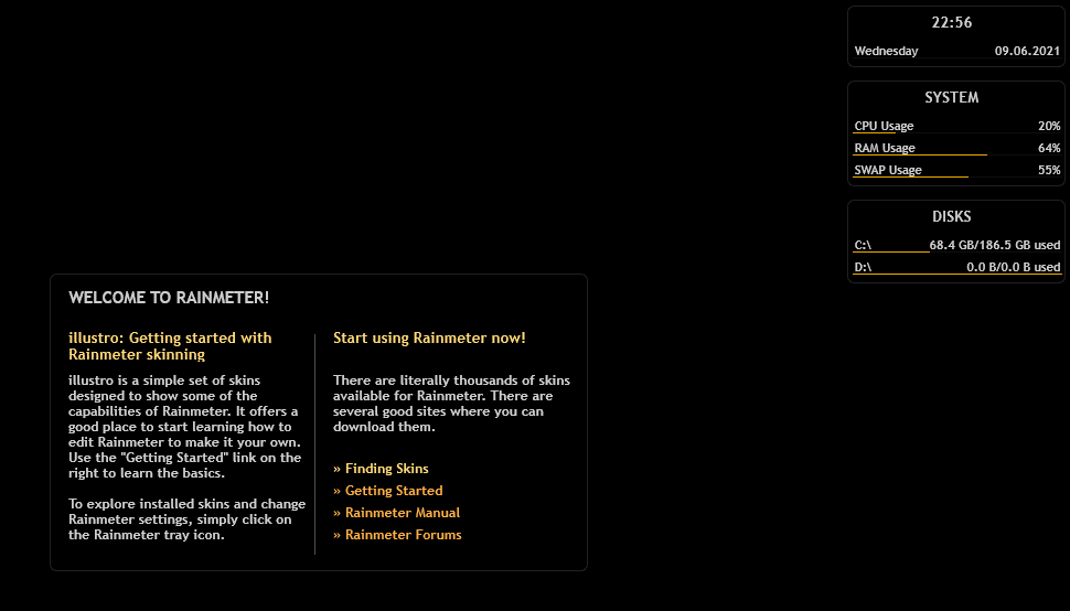 Jetzt werden die Systemleistungsdaten wie CPU-Auslastung, RAM-Auslastung, SWAP-Auslastung, Speicherplatz, Uhrzeit und Datum auf dem Bildschirm angezeigt.
