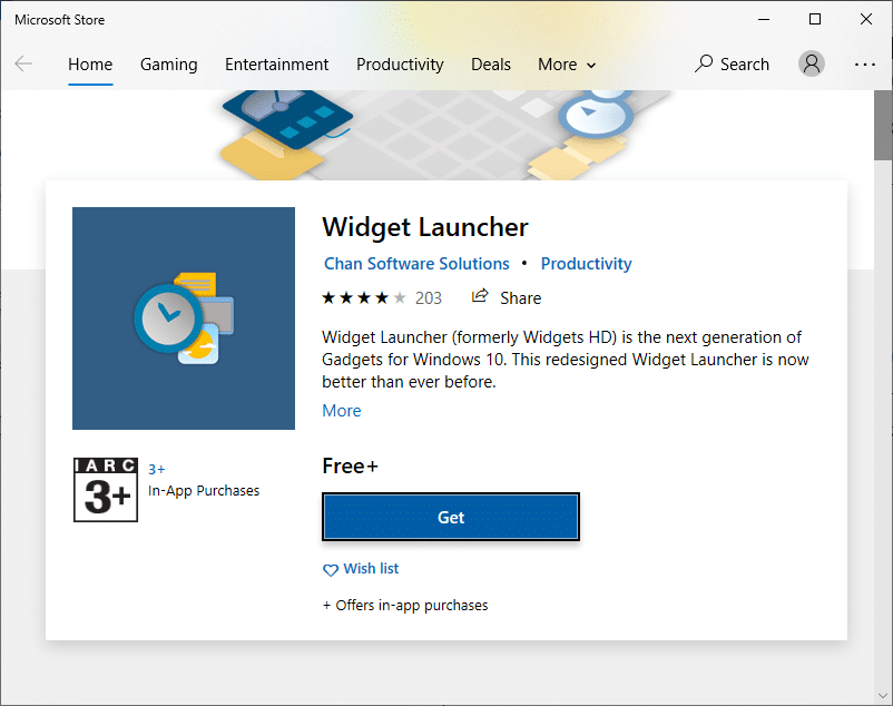 Klicken Sie erneut auf Get und warten Sie, bis die Anwendung heruntergeladen wurde.