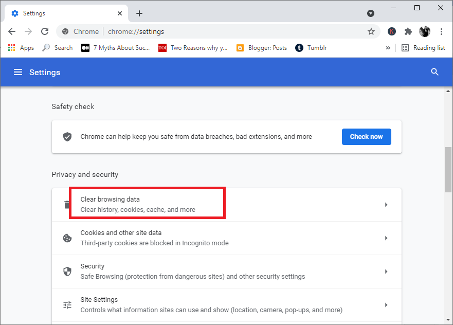 Tarama verilerini temizle'yi tıklayın