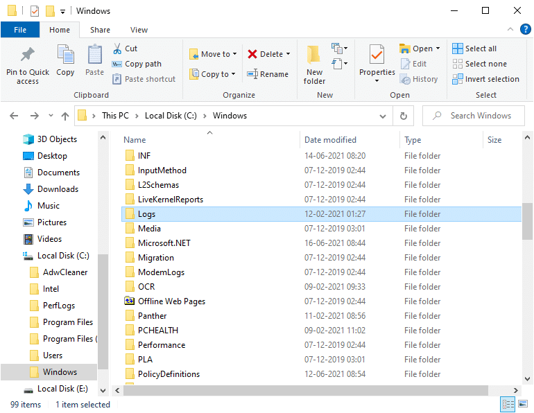 이제 로그를 클릭하십시오.