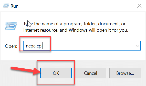 Press-Windows-Key-R-then-type-ncpa.cpl-and-hit-Enter | Windows10でのメディア切断エラーメッセージの修正