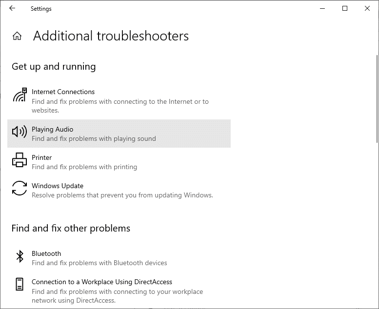 次に、[Get up andrunning]フィールドの下にある[PlayingAudio]をクリックします。