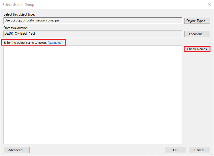 [名前の確認] | [名前の確認]をクリックしますWindows10のコンテナエラーでオブジェクトを列挙できなかった修正