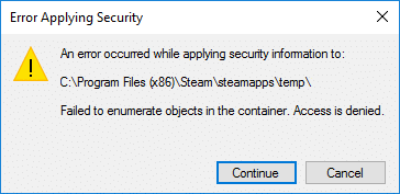 コンテナエラーでオブジェクトを列挙できなかった修正
