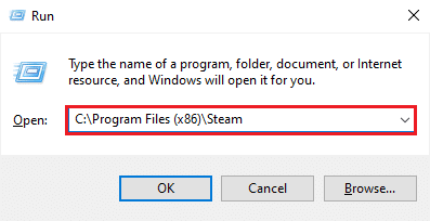 C:\Program Files (x86)\Steam yazın ve enter tuşuna basın. Steam mağazasının yüklenmemesi nasıl düzeltilir?