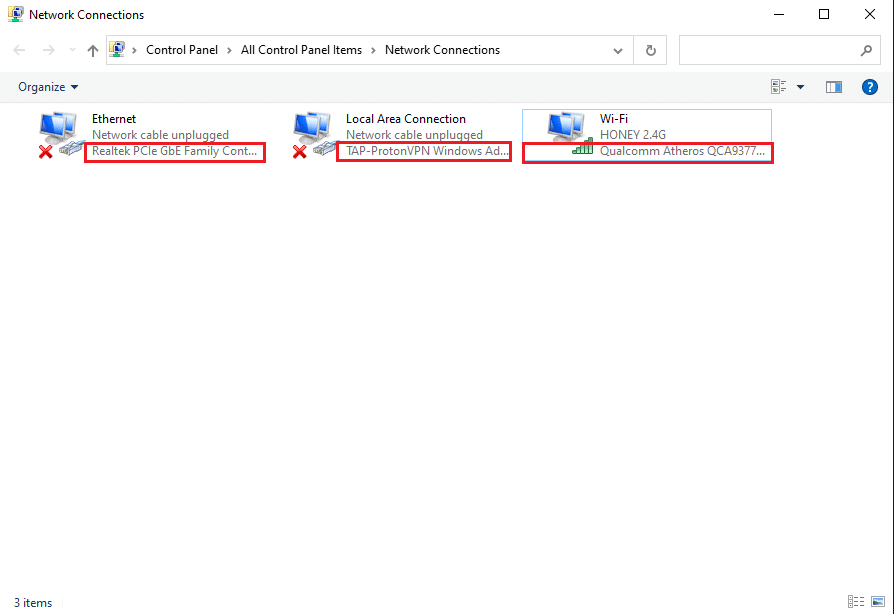 어댑터 옵션 변경