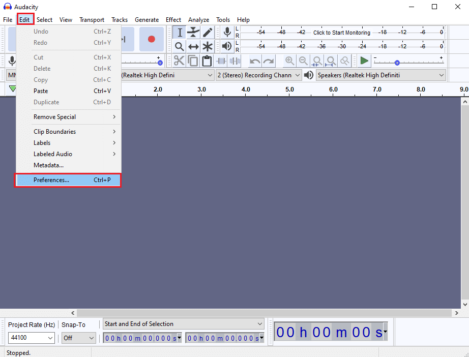 [設定]オプションをクリックします