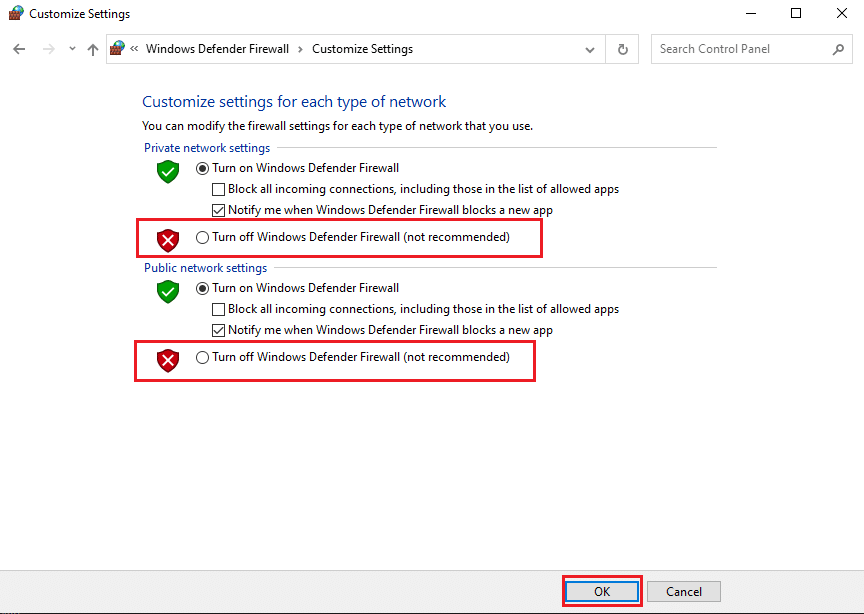 [OK]をクリックして変更を保存します