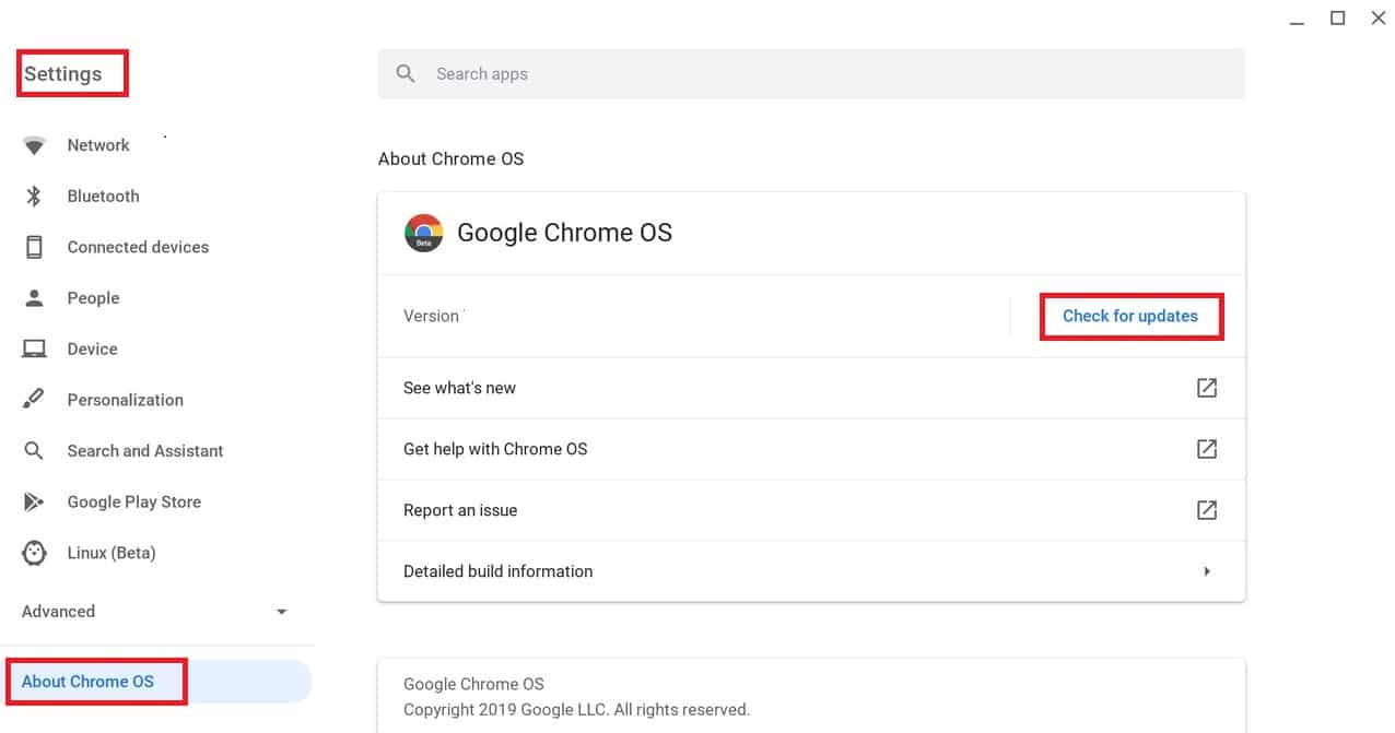 تحديث نظام التشغيل Chrome. إصلاح خطأ فشل بحث DHCP في Chromebook