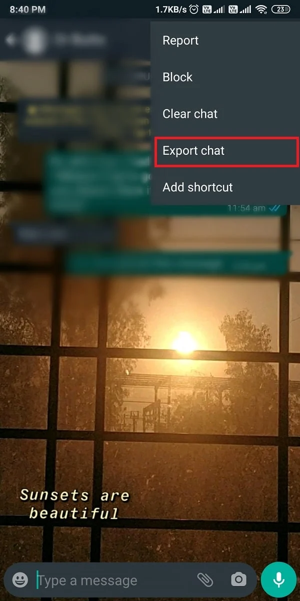اضغط على تصدير الدردشة. كيفية تصدير دردشة WhatsApp كملف PDF