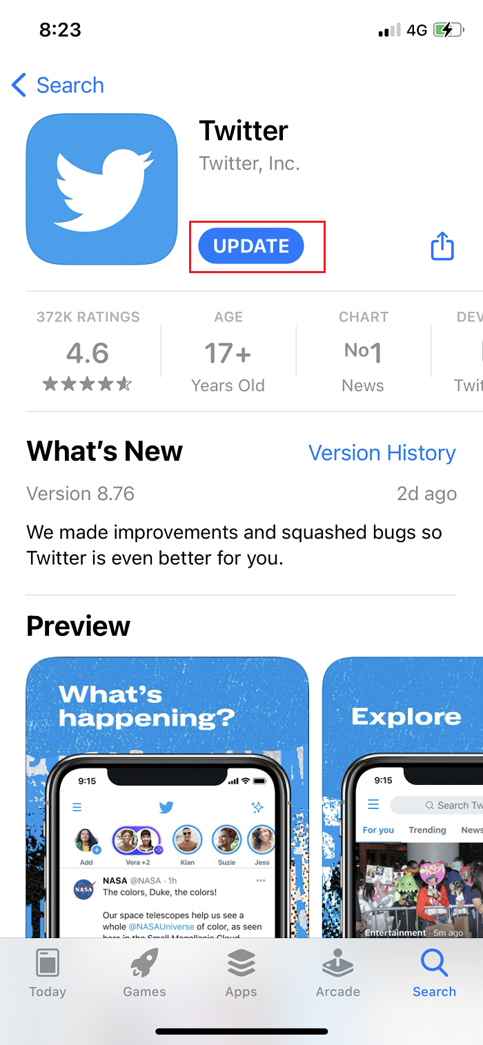 iPhoneでTwitterアプリを更新する