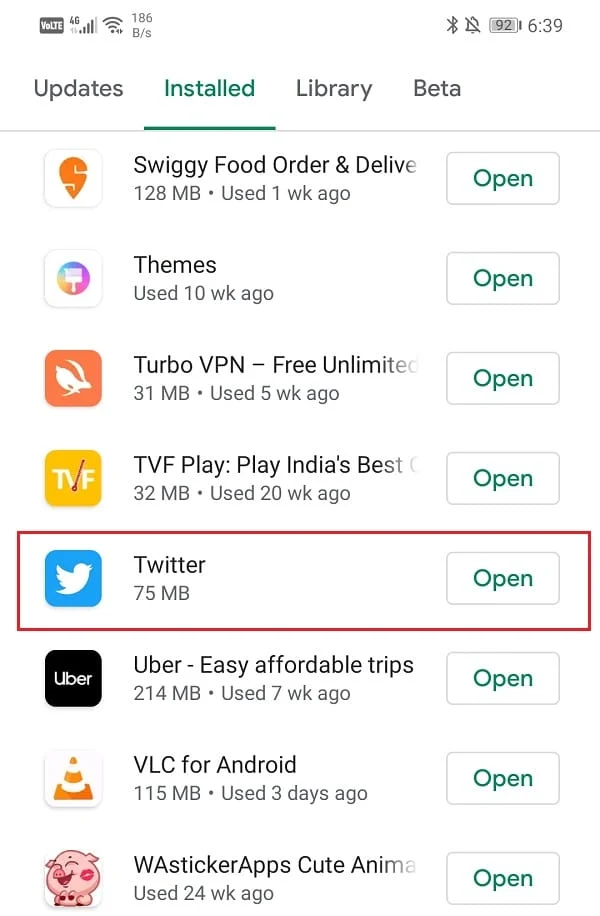 Twitterを検索し、保留中の更新があるかどうかを確認します