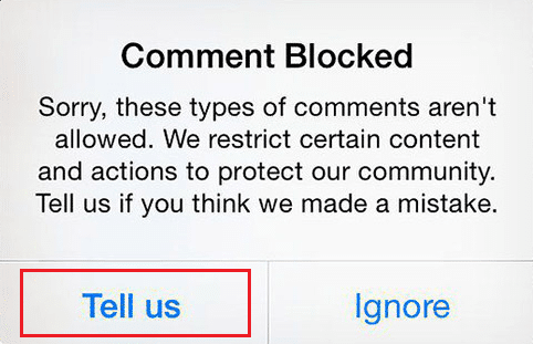 Bize Instagram'ı anlat'a dokunun. düzeltme Instagram'da Fotoğrafları beğenemiyorum