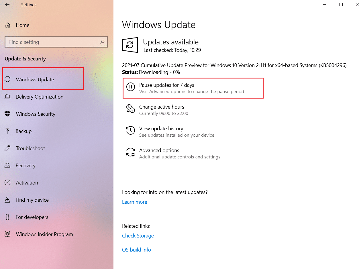 Güncelleme ve Güvenlik'te Windows Update'i duraklatın. Ping'inizi Düşürmenin Etkili Yolları