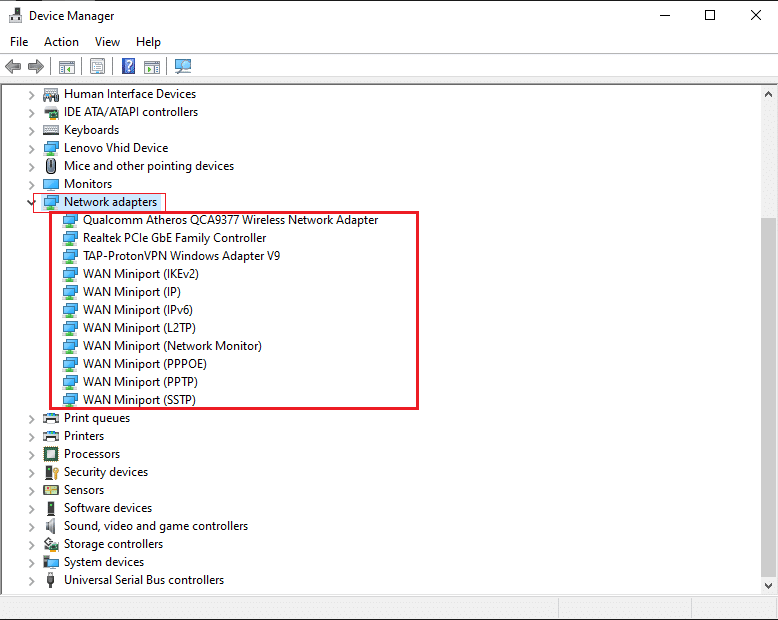 Ağ bağdaştırıcılarını tek tek güncelleyin