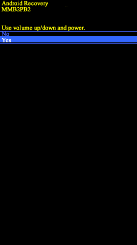 次に、Androidリカバリ画面で[はい]をタップします