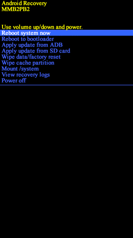 デバイスがリセットされるのを待ちます。それが終わったら、今すぐシステムを再起動をタップします