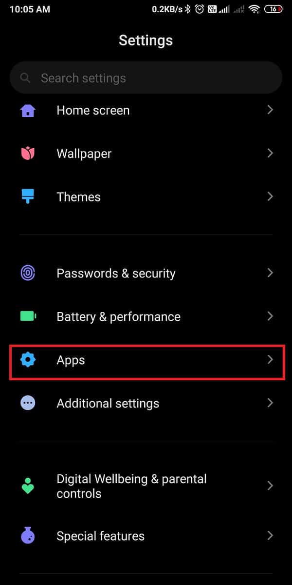 アプリまたはアプリと通知をタップします
