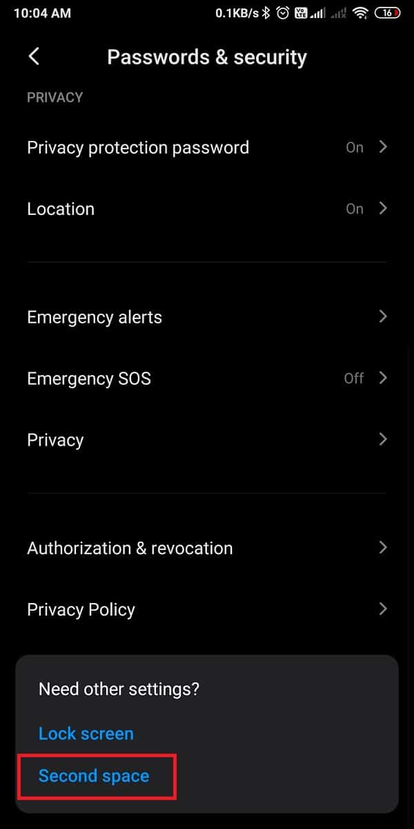 下にスクロールして、2番目のスペースをタップします。 Androidでアプリを非表示にする方法