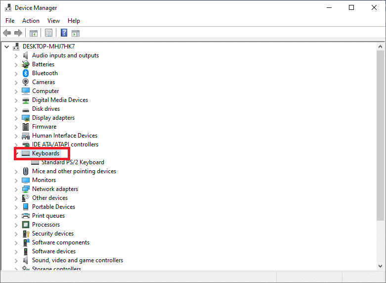 [キーボード]を展開し、非表示の各デバイスをアンインストールします。