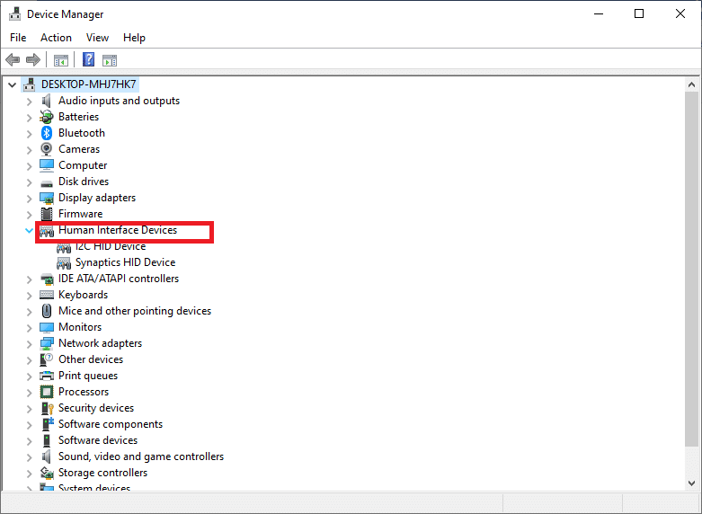 デバイスマネージャでヒューマンインターフェイスデバイスを展開します。デバイスが検出されないiCUEを修正する方法