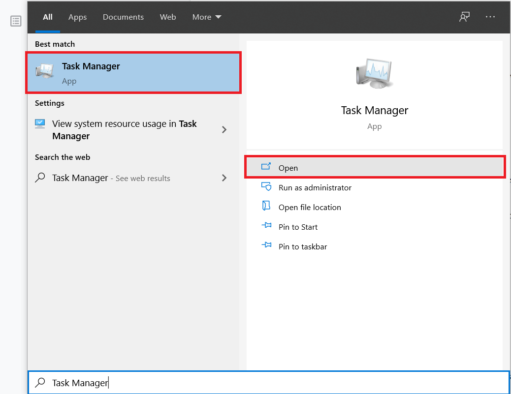 タスクマネージャを検索して起動します